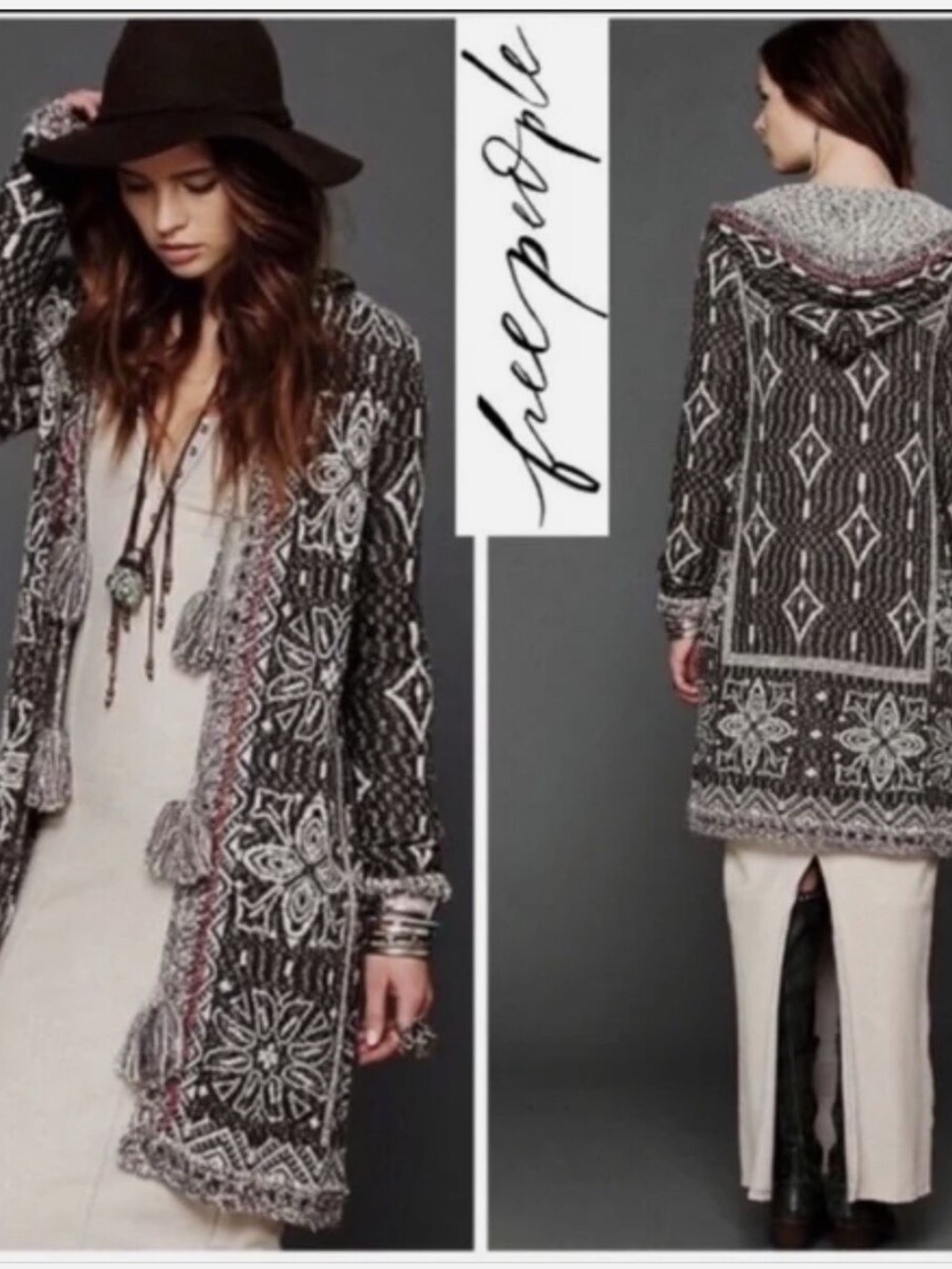 Free People Kai Tassel Hooded Cardigan